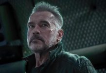 Arnold Schwarzenegger présente Terminator Dark fate (détail) Arnold Schwarzenegger présente Terminator Dark fate (détail)