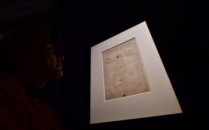 L'Homme de Vitruve sera exposé au Louvre (détail)