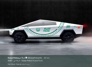 Le Tesla Cybertruck sera adopté par la police de Dubaï (détail) Le Tesla Cybertruck sera adopté par la police de Dubaï (détail)