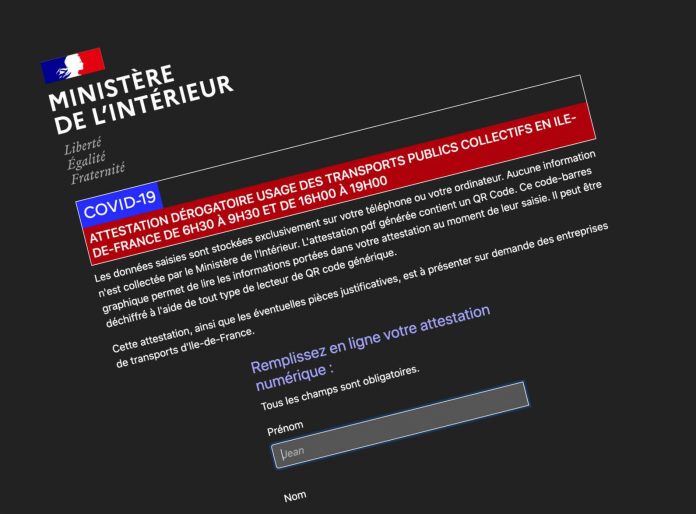 Déconfinement en France - l'auto-attestation numérique pour les transports en commun est disponible Déconfinement en France : l'auto-attestation numérique pour les transports en commun est disponible