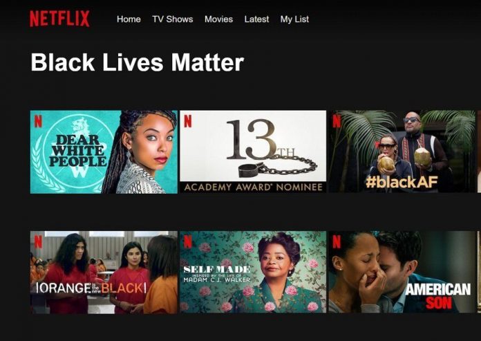 Netflix lance une catégorie spéciale "Black Lives Matter" (détail)