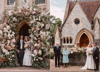 Mariage de Beatrice : la princesse pose aux côtés d’Elizabeth II et du prince Philip Mariage de Beatrice : la princesse pose aux côtés d’Elizabeth II et du prince Philip