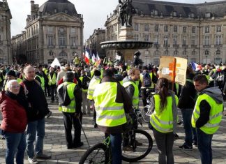 Les gilets jaunes font leur retour en Aquitaine (détail) Les gilets jaunes font leur retour en Aquitaine (détail)