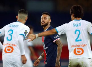 PSG-OM : expulsé, Neymar accuse Alvaro de racisme (détail) PSG-OM : expulsé, Neymar accuse Alvaro de racisme (détail)
