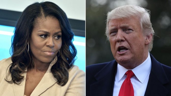 Michelle Obama fustige un président Trump «raciste» (détail)