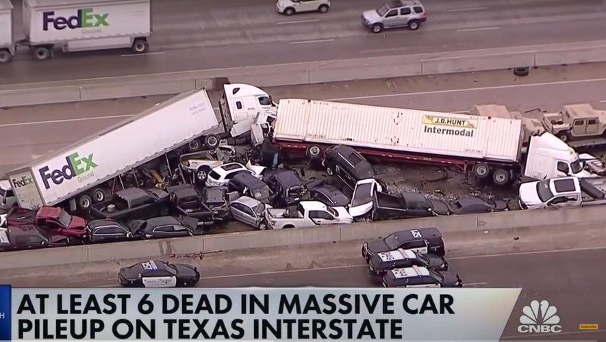 Etats-Unis : Carambolage monstre au Texas, 133 véhicules encastrés (VIDEO)
