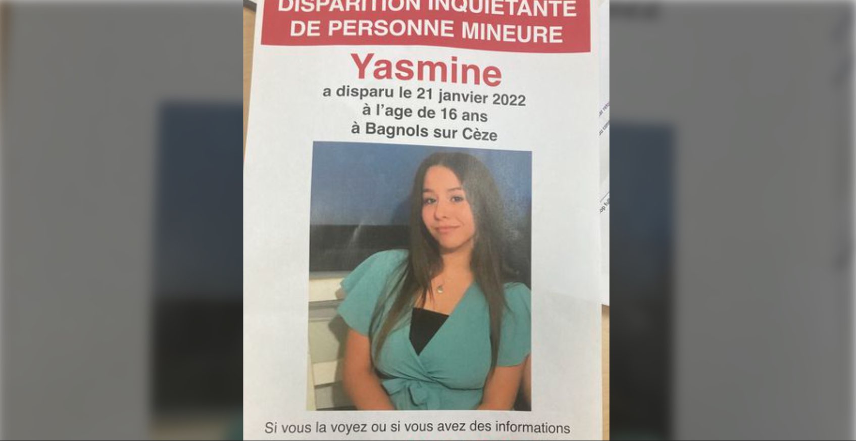La jeune Yasmine, portée disparue depuis le 21 janvier à Bagnols-sur-Cèze, retrouvée